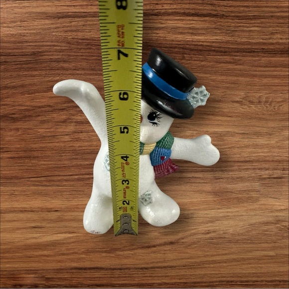 Pair of Ceramic Hand Painted Christmas Snow People Holiday Decor. Super Cute! - Picture 5 of 12